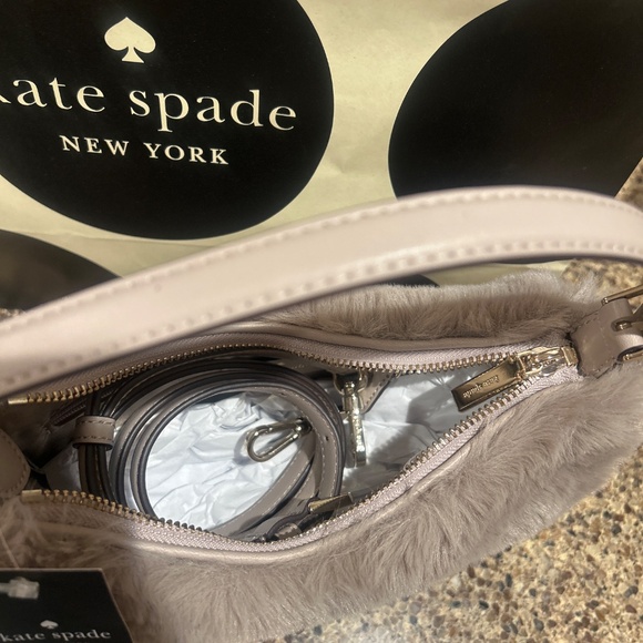 Kate Spade faux fur cozy grey bag - Picture 2 of 2